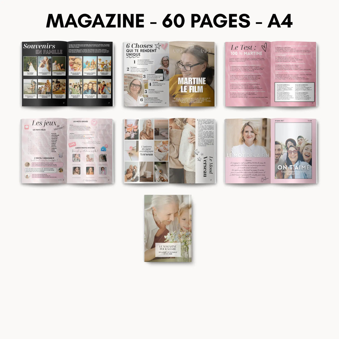 Cadeau personnalisé mamie,  comme un album photos totalement personnalisable.