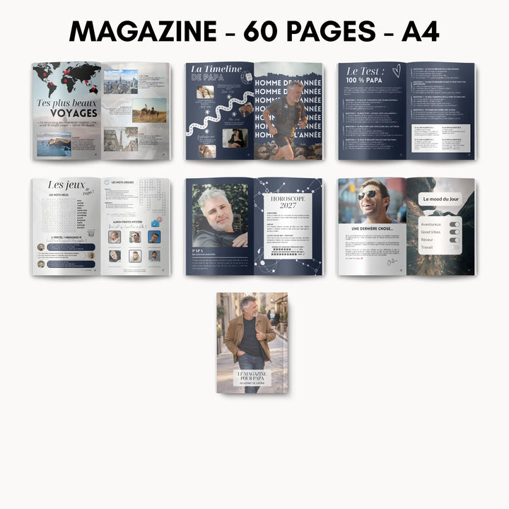 Magazine Personnalisé Papa | Modèle Canva à personnaliser
