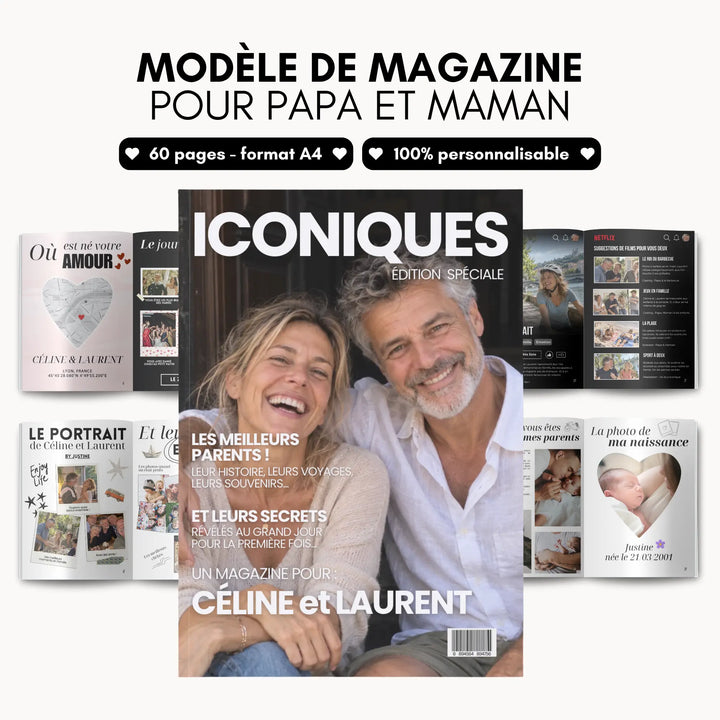 Magazine Personnalisé Parents | Modèle Canva à personnaliser