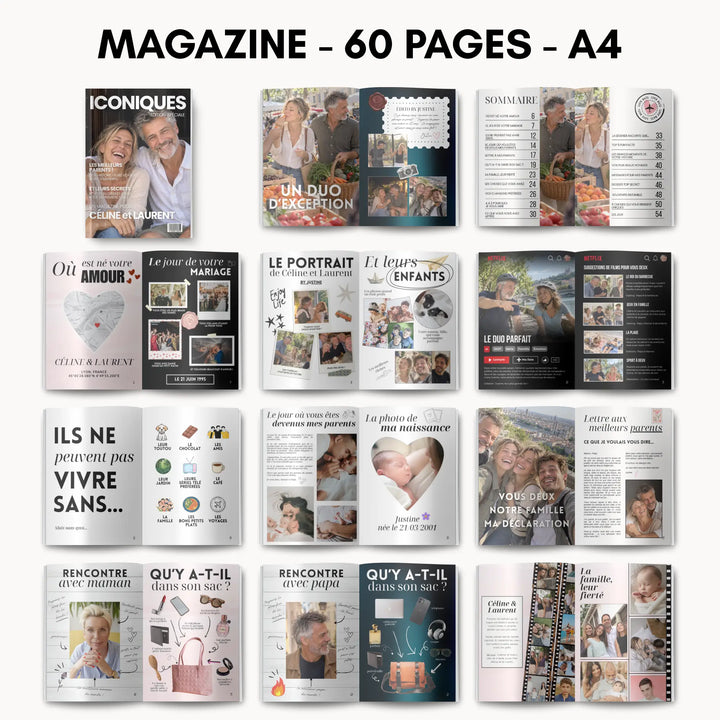 Magazine Personnalisé Parents | Modèle Canva à personnaliser
