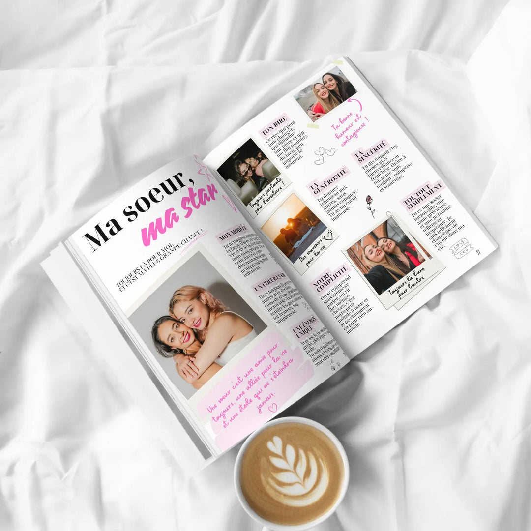 Magazine Personnalisé Sœur | Modèle Canva à personnaliser