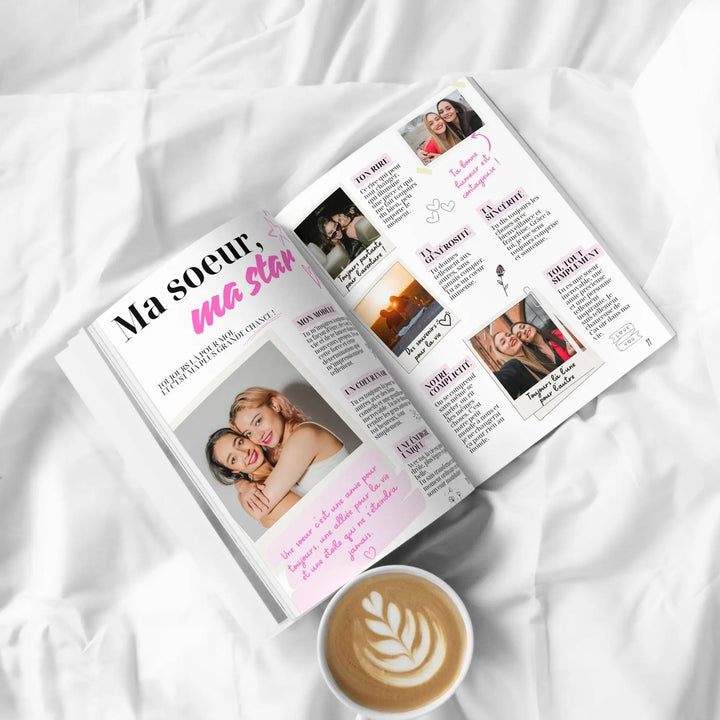 Magazine Personnalisé Sœur | Modèle Canva à personnaliser