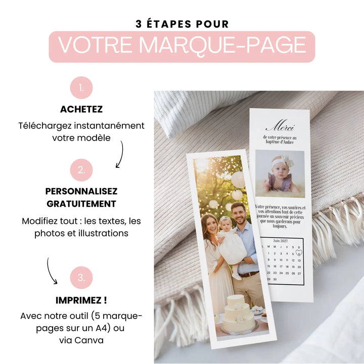 Comment faire son propre marque-page souvenir baptême personnalisé. Facile et économique.