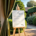 Charger l'image dans la visionneuse de la galerie, Panneau menu mariage sur chevalet – papeterie de mariage personnalisable avec texte et design élégant.
