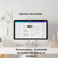 Charger l'image dans la visionneuse de la galerie, Écran d'ordinateur affichant un modèle Canva personnalisable avec grille de mots croisés et design graphique.
