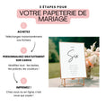 Charger l'image dans la visionneuse de la galerie, Numéro de table mariage élégant personnalisable sur Canva – modèle minimaliste avec noms des invités.

