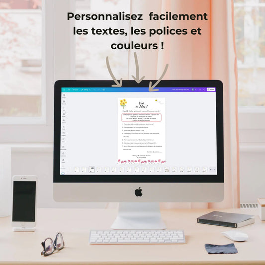 Pack 53 jeux de mariage personnalisables sur Canva – modifier facilement textes, polices et couleurs avant impression