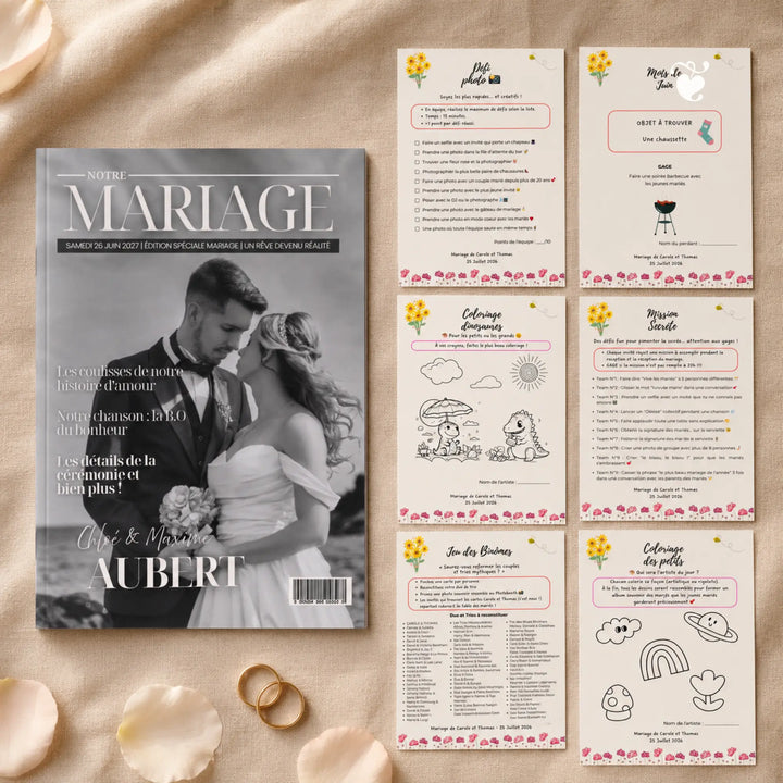 Pack Mariage Magazine + Jeux | Modèles Canva à personnaliser