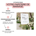 Charger l'image dans la visionneuse de la galerie, Panneau de bienvenue mariage personnalisé Olivia et Liam. Modèle Canva à modifier facilement avec vos textes, couleurs et polices. Affiche élégante à imprimer pour cérémonie de mariage.
