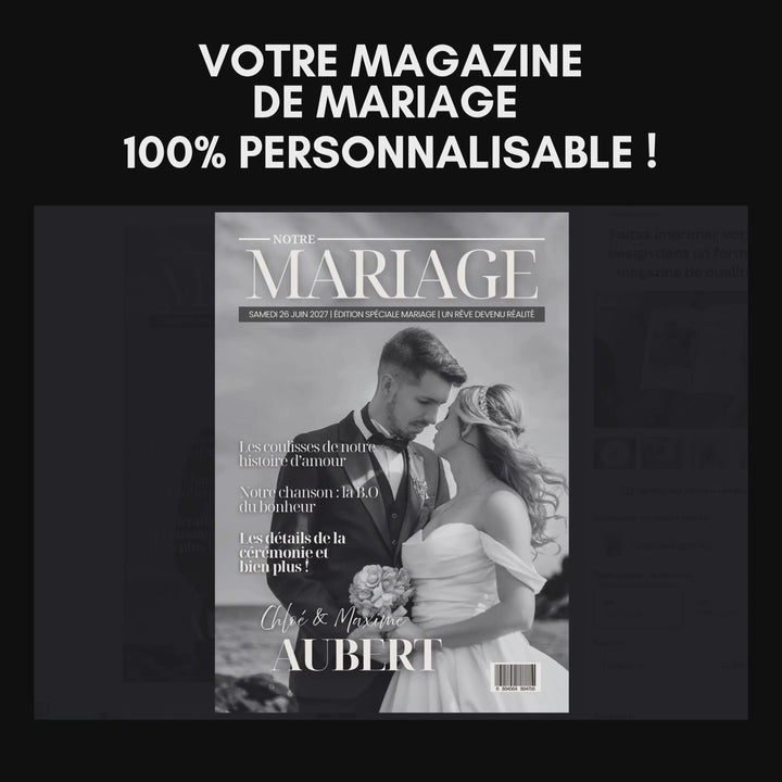 Vidéo des pages du magazine mariage personnalisé racontant l&