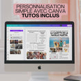 Charger et lire la vidéo dans la visionneuse de la galerie, Vidéo montrant la personnalisation d'une gazette familiale dans Canva.
