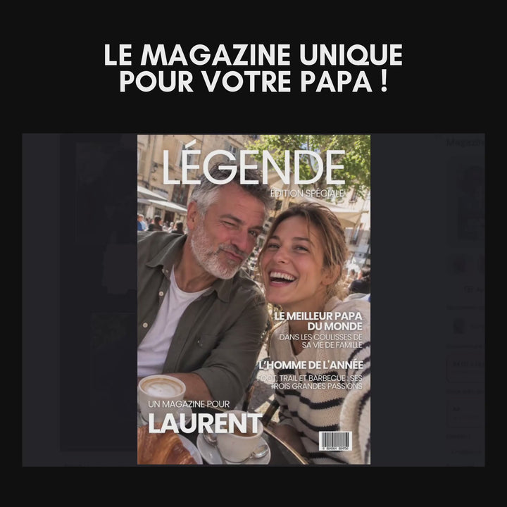Vidéo montrant toutes les pages du modèle Canva du magazine personnalisé papa.