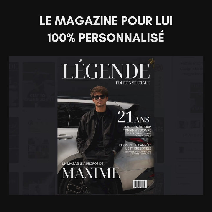 Magazine Personnalisé Anniversaire Homme | Modèle Canva à personnaliser