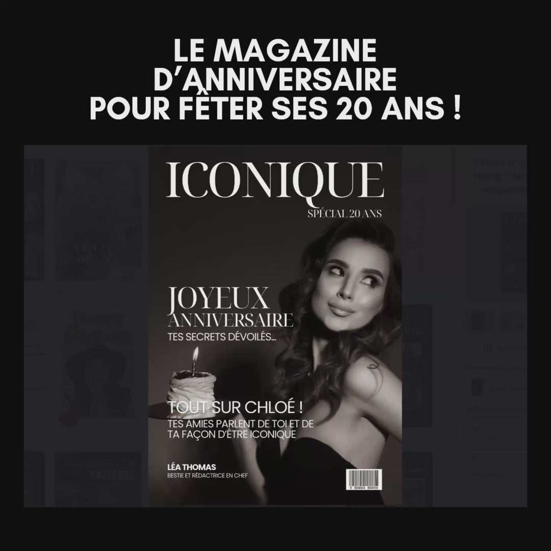 Magazine Personnalisé Anniversaire 20 ans | Modèle Canva à personnaliser