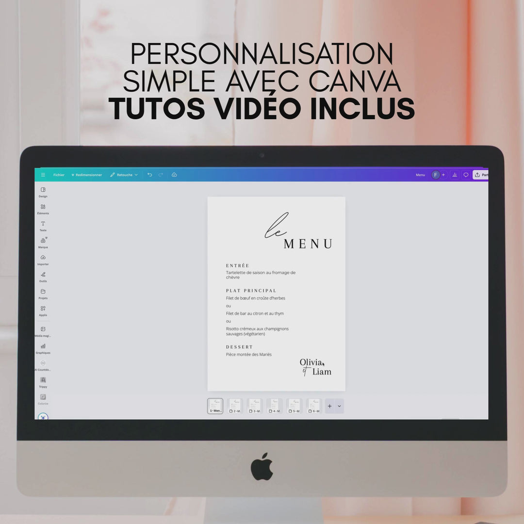 Programme Mariage Personnalisable | Modèle Canva à personnaliser