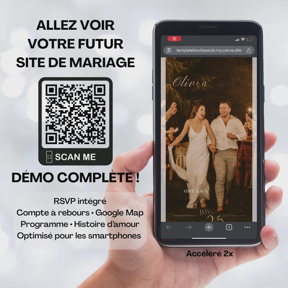 vidéo démo pour invitation boheme mariage digitale