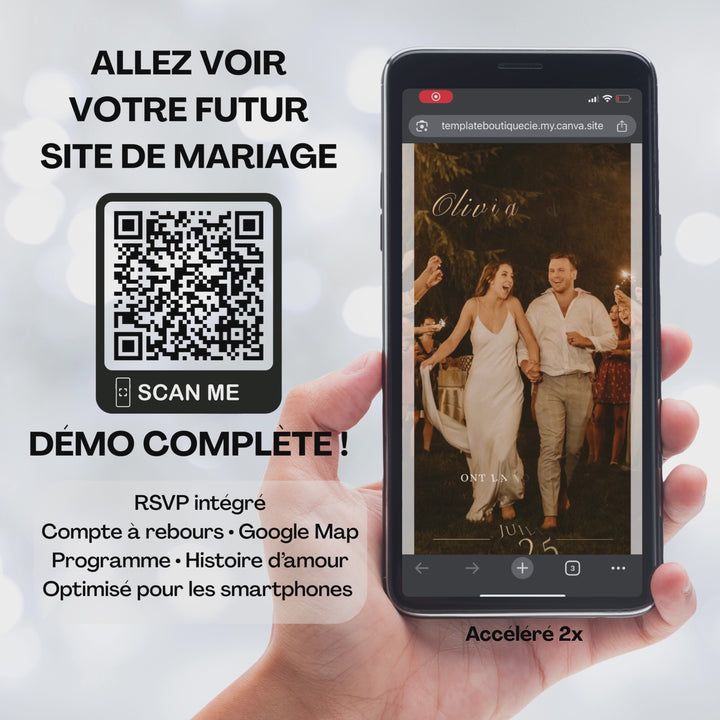 vidéo démo pour invitation boheme mariage digitale