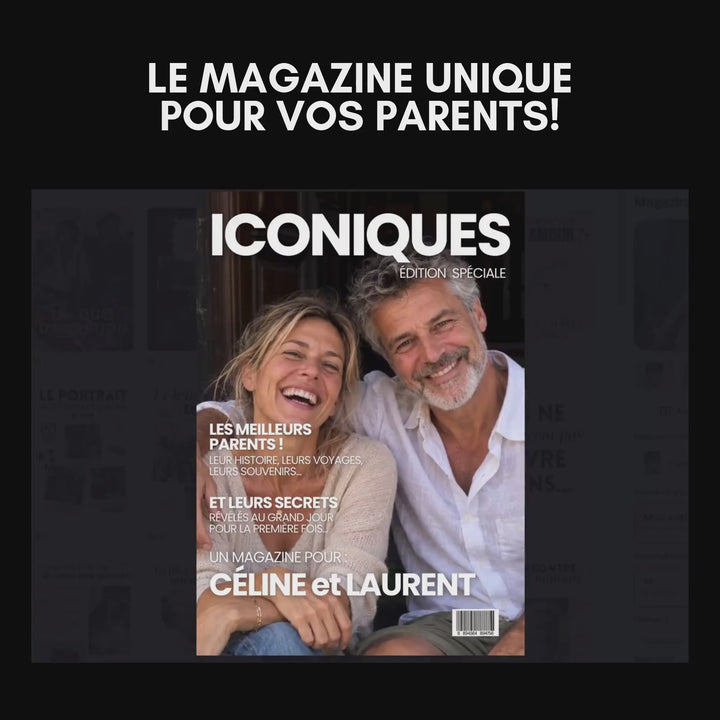 Vidéo montrant toutes les pages du modèle Canva du magazine personnalisé parents.