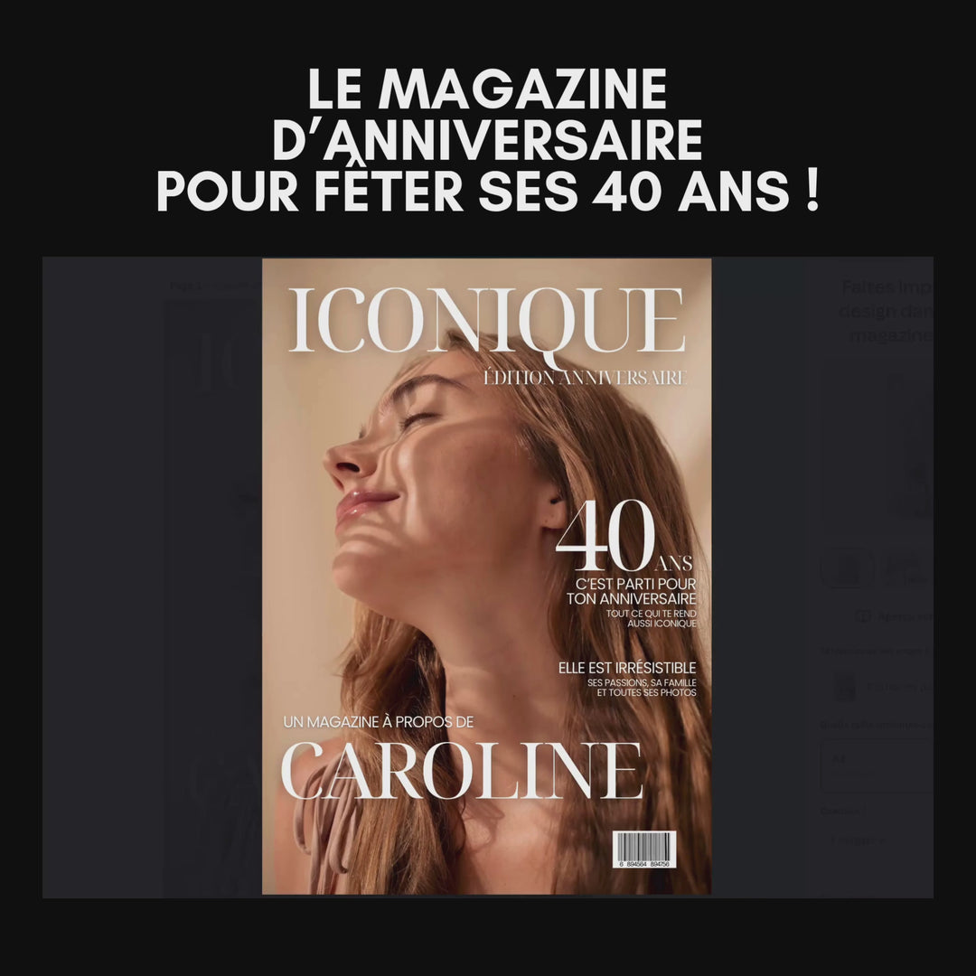 Magazine Personnalisé Anniversaire 40 ans | Modèle Canva à personnaliser