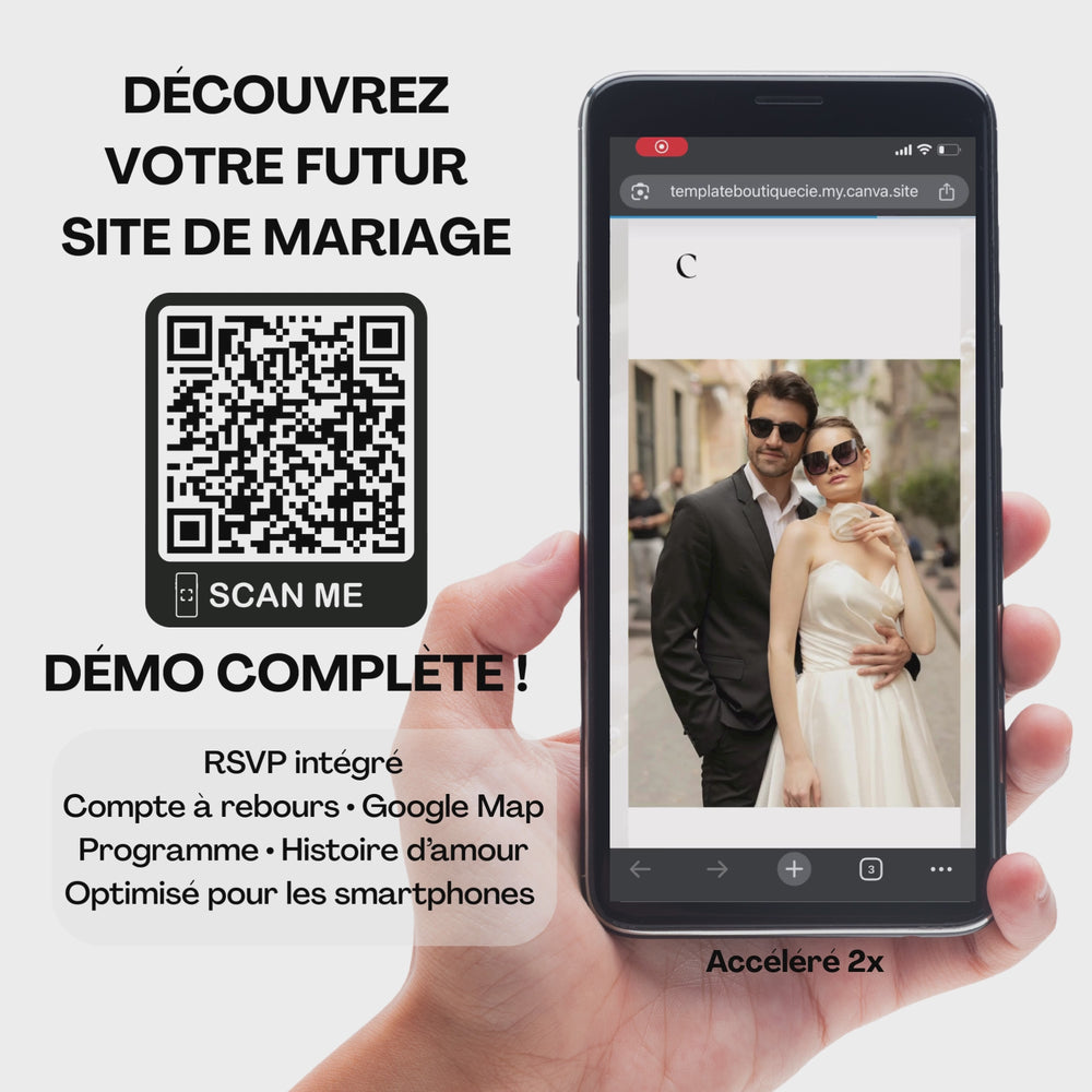 Vidéo d’invitation mariage originale personnalisable à envoyer au format vertical MP4.