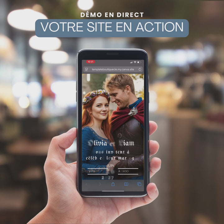 Site Invitation de Mariage Personnalisable RSVP Médiéval Fantasy